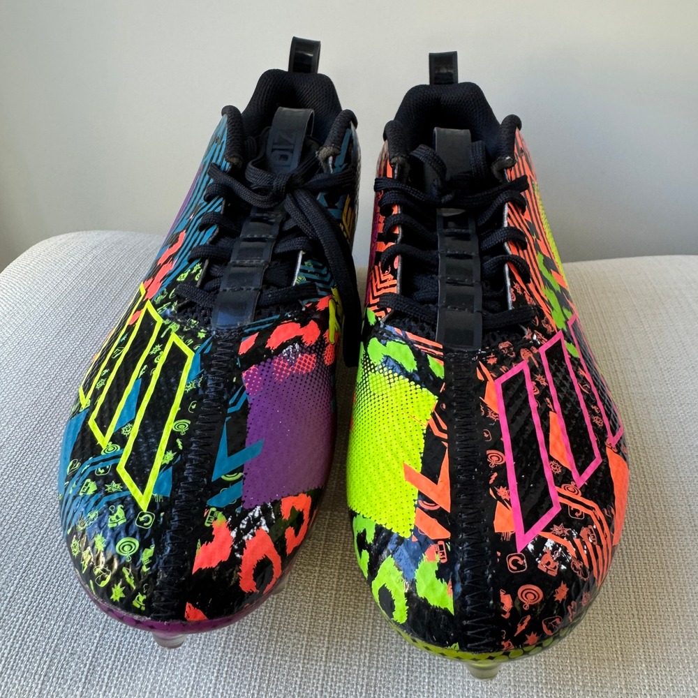 adidas Adizero Football Cleats Mens 8 Multicolor Neon Three‎ Stripe Life GV9087